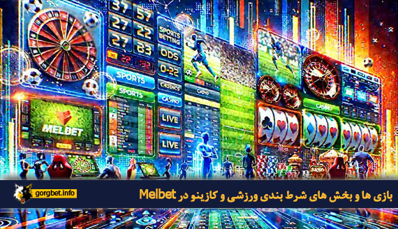 بازی‌ ها و بخش‌ های شرط‌ بندی ورزشی و کازینو در Melbet