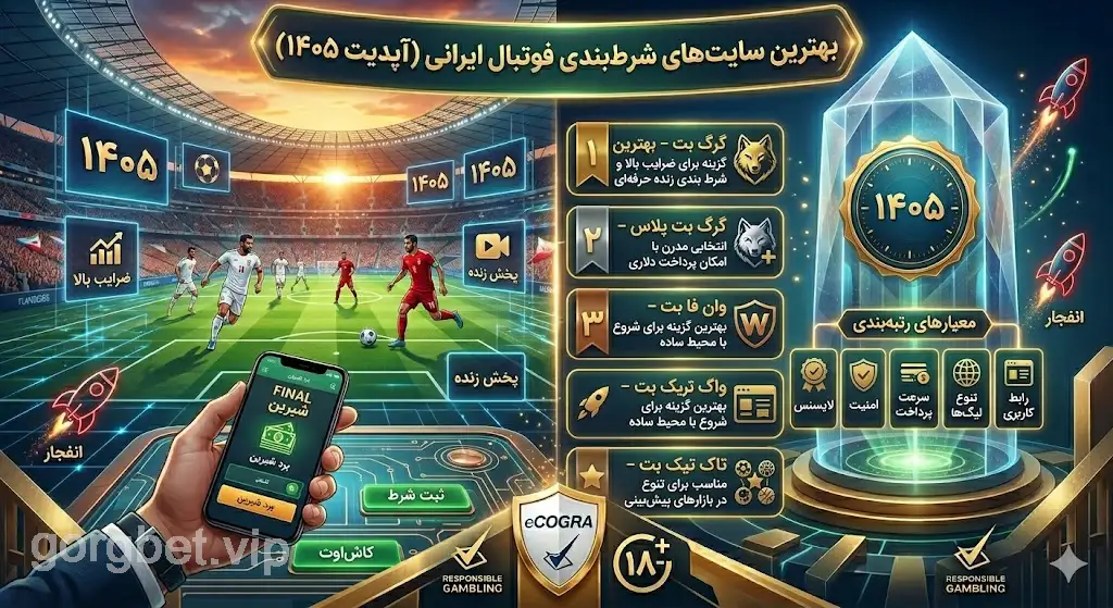 بهترین سایت شرط بندی فوتبال ایرانی (معرفی سایت های معتبر) 1 بهترین سایت های شرط بندی فوتبال ایرانی (آپدیت ۱۴۰۵)